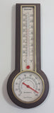 Vintage Springfield Accu-Temp Wood Texture Plastic Case Thermometer Hygrometer Weather Station