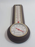 Vintage Springfield Accu-Temp Wood Texture Plastic Case Thermometer Hygrometer Weather Station