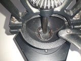 Paderno Antique Style Cast Iron Hand Wheel Coffee Grinder Mill with Black Hexagon Wood Shaped Base