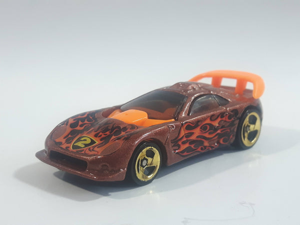 2003 Hot Wheels Flamin' Hot Wheels Callaway C7 Metalflake Copper Die Cast Toy Car Vehicle