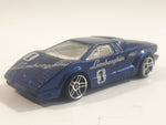 2001 Hot Wheels 25th Anniversary Lamborghini Countach Blue Die Cast Toy Exotic Luxury Car Vehicle