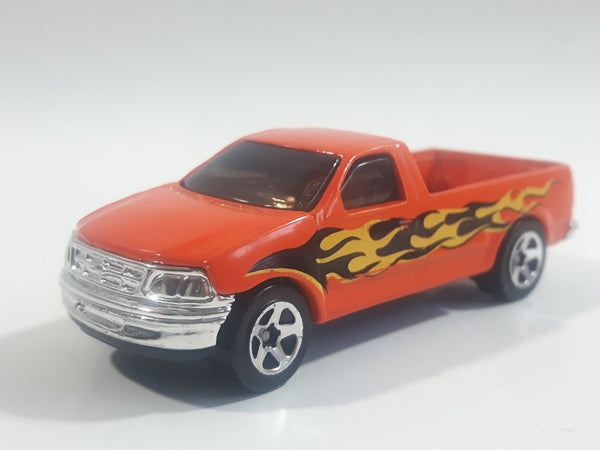 2001 Hot Wheels Wreck'n Roll 1997 Ford F-150 Pickup Truck Orange Die Cast Toy Vehicle