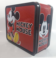 2011 Loungefly Disney Mickey Mouse Red and Black Embossed Tin Metal Lunch Box