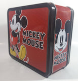 2011 Loungefly Disney Mickey Mouse Red and Black Embossed Tin Metal Lunch Box