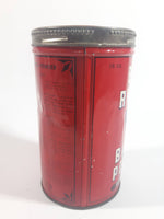 Vintage Blue Ribbon Double Action Baking Powder 16 oz. Red Tin Metal Canister with Lid