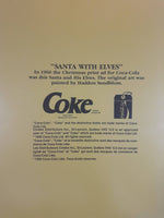 1990 Coca-Cola Coke "Santa With Elves" 1960 Christmas Print Ad Metal Beverage Tray