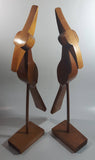 Pair of Vintage June, 1971 Wood Bird Sculptures 15 1/2" Tall Signed