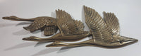 Vintage Canadian Geese Goose Flock of Birds Brass Metal Wall Decor