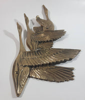 Vintage Canadian Geese Goose Flock of Birds Brass Metal Wall Decor