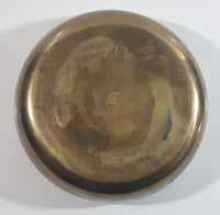 Vintage Solid Brass Engraved Duck Dish with Lid Marked HS 6422