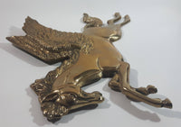 Vintage Pegasus Mythical Creature Horse with Wings Brass Metal Wall Decor