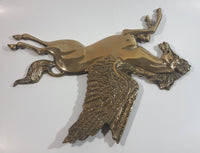 Vintage Pegasus Mythical Creature Horse with Wings Brass Metal Wall Decor