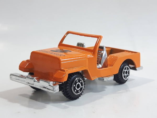 Unknown Brand 8006 Jeep S & C Construction Corporation Orange with Chrome Die Cast Toy Car Vehicle