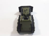 Unknown Brand N8633 Bulldozer Army Green Die Cast Toy Car Vehicle with Rubber Tracks