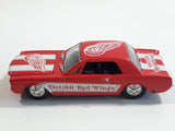 VHTF 1999 ERTL RC2 1964 Ford Mustang NHL Detroit Red Wings Ice Hockey Team Red and White Die Cast Toy Car Vehicle with Opening Hood and Rubber Tires