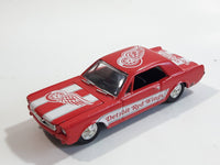 VHTF 1999 ERTL RC2 1964 Ford Mustang NHL Detroit Red Wings Ice Hockey Team Red and White Die Cast Toy Car Vehicle with Opening Hood and Rubber Tires