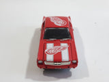 VHTF 1999 ERTL RC2 1964 Ford Mustang NHL Detroit Red Wings Ice Hockey Team Red and White Die Cast Toy Car Vehicle with Opening Hood and Rubber Tires