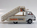 Vintage 1974 Tomica Tomy Pocket Cars No. 38 50 Toyota Hiace American Airlines Airport Airplane Stairs Truck White 1/68 Scale Die Cast Toy Car Vehicle Made in Japan