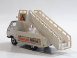 Vintage 1974 Tomica Tomy Pocket Cars No. 38 50 Toyota Hiace American Airlines Airport Airplane Stairs Truck White 1/68 Scale Die Cast Toy Car Vehicle Made in Japan