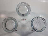 2003-2004 Rare Pepsi Red & Blue Painted Raised Relief Swirl 6" Glass Cup Made by Rastal of Germany Set of 3