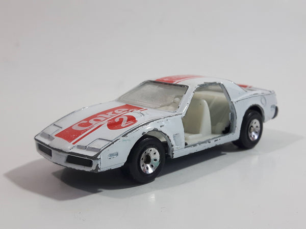 1988 Hartoy Coca Cola Coke Soda Pop Porsche 935 White Red #2 Die Cast Toy Car Vehicle with Opening Doors (Missing a Door)