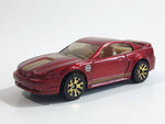 VHTF Rare 2004 Matchbox '99 Mustang Dark Red with Gold Stripes Die Cast Toy Car Vehicle