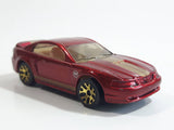 VHTF Rare 2004 Matchbox '99 Mustang Dark Red with Gold Stripes Die Cast Toy Car Vehicle