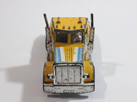 1990 Matchbox MOTOR-CITY Construction Peterbilt Cement Mixer Semi Tractor Truck Yellow 1/80 Scale Die Cast Toy Rig Vehicle