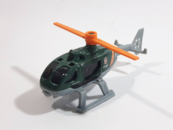 2018 Matchbox Wildfire Rescue Rescue Helicopter Dark Green Die Cast Toy Aircraft Vehicle