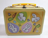 Easter Bunny Themed Small Lunch Box Style Tin Metal Container with Handle