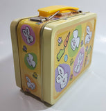 Easter Bunny Themed Small Lunch Box Style Tin Metal Container with Handle