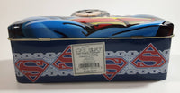 2003 DC Comics Superman Upper Body Head Bust Shaped Embossed Tin Metal Lunch Box