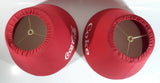 Coca-Cola Coke Embroidered Red Fabric White Lettering Lamp Shades Set of 2