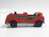 2002 Matchbox Rescue Rookies Bucket Fire Truck Red Red Die Cast Toy Car Vehicle