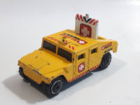 2003 Matchbox Special Edition Hummer Rescue Humvee Yellow 1:70 Scale Die Cast Toy Car Vehicle with Opening Rear Hatch