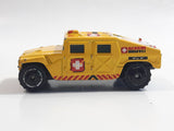 2003 Matchbox Special Edition Hummer Rescue Humvee Yellow 1:70 Scale Die Cast Toy Car Vehicle with Opening Rear Hatch