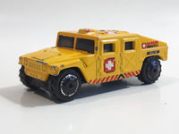 2003 Matchbox Special Edition Hummer Rescue Humvee Yellow 1:70 Scale Die Cast Toy Car Vehicle with Opening Rear Hatch