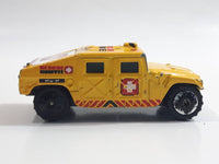 2003 Matchbox Special Edition Hummer Rescue Humvee Yellow 1:70 Scale Die Cast Toy Car Vehicle with Opening Rear Hatch