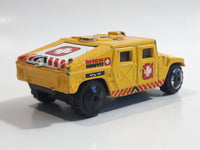 2003 Matchbox Special Edition Hummer Rescue Humvee Yellow 1:70 Scale Die Cast Toy Car Vehicle with Opening Rear Hatch