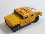 2003 Matchbox Special Edition Hummer Rescue Humvee Yellow 1:70 Scale Die Cast Toy Car Vehicle with Opening Rear Hatch