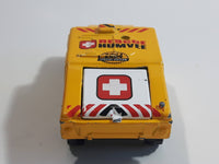 2003 Matchbox Special Edition Hummer Rescue Humvee Yellow 1:70 Scale Die Cast Toy Car Vehicle with Opening Rear Hatch