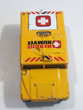 2003 Matchbox Special Edition Hummer Rescue Humvee Yellow 1:70 Scale Die Cast Toy Car Vehicle with Opening Rear Hatch