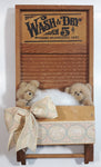 Vintage The Harris Washboard 1882 Wash & Dry 5 ¢ Miniature 6" x 12" Wood Washboard with Teddy Bears