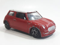 Motor Max No. 6057 2001 Mini Cooper Red with White Roof Die Cast Toy Car Vehicle