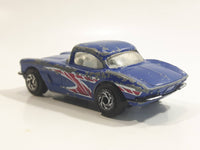 1996 Matchbox 1962 Chevrolet Corvette Metallic Blue Die Cast Toy Car Vehicle