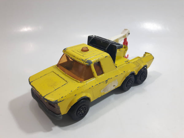 Vintage 1979 Lesney Matchbox Super Kings No. K-11 Pick Up Truck Yellow Die Cast Toy Car Towing Wrecking Vehicle