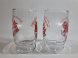 Vintage 1980 MCMLXXX Strawberry Shortcake 4" Tall Glass Cup Set of 2