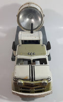 Vintage 1950s Marx Mobile Searchlight Unit No. 14 Truck White and Grey Pressed Steel Toy Car Vehicle 17" Long - Working