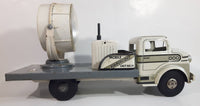 Vintage 1950s Marx Mobile Searchlight Unit No. 14 Truck White and Grey Pressed Steel Toy Car Vehicle 17" Long - Working