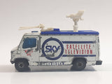 1995 Matchbox TV News Truck Van Sky Satellite Television White Die Cast Toy Car Vehicle